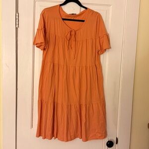 J. Crew orange Tiered Mini Dress